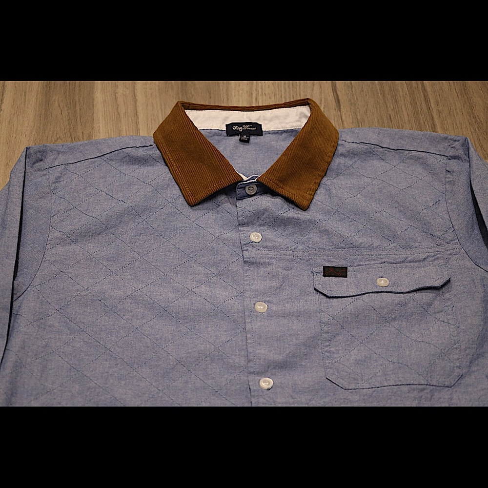 NWT LRG Button Down Quilted Shirt Sz M